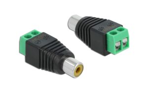 Delock Adapter Cinchbuchse zu Terminalblock 2 Pin, Pitch 5mm