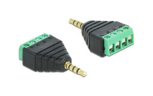 Delock Adapter Klinke Stecker 3.5mm zu Terminalblock, 4 Pin