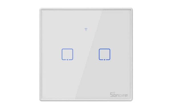 1271356 - Mediatech SONOFF WiFi-RF-Lichtschalt 2-fach T2EU2C-TX DIY 230V 2A 480W LED300W pro Kontakt weiss kaufen Schweiz | Mediatech.ch