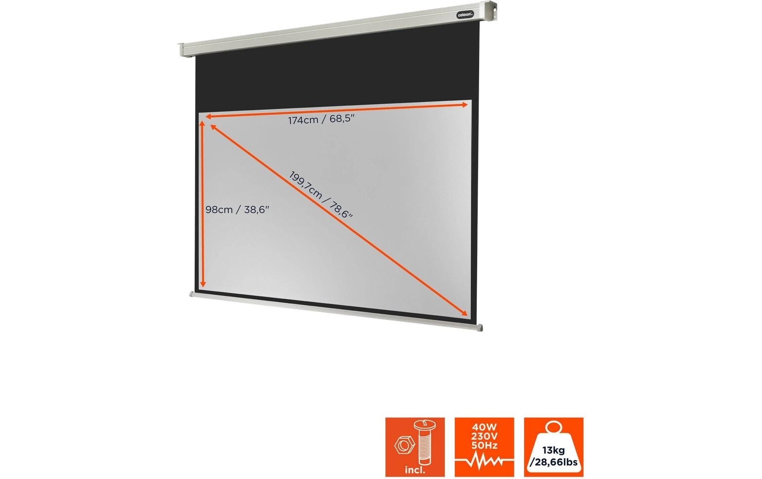 127219_6 - Mediatech Celexon, Motor Professional, Leinwand, 16:9 elektrisch, 180x102cm