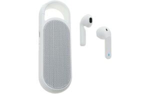1274797 - Mediatech 4smarts BT Speaker & integr. TWS Kopfhörer weiss, gleichzeitig nutzbar