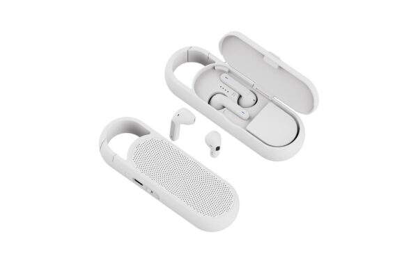 4smarts BT Speaker & integr. TWS Kopfhörer weiss, gleichzeitig nutzbar