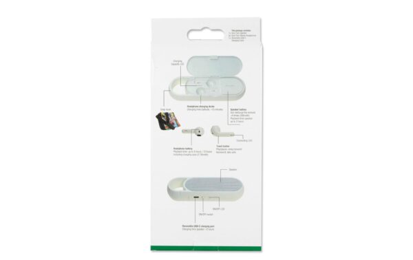 4smarts BT Speaker & integr. TWS Kopfhörer weiss, gleichzeitig nutzbar