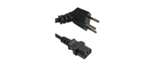 Netzkabel 220V 2m, 90° Winkel, schwarz Kaltgerätestecker