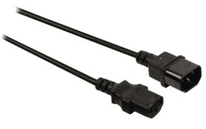 Verlängerungs-Netzkabel 230V: 2 Meter Kaltgerätestecker, schwarz