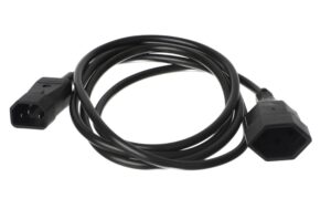 Verlängerungs-Netzkabel 2m C14 / T13 3x1mm2, schwarz