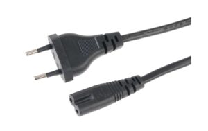 Netzkabel Euro T26 - C7, 1 m schwarz T26 gerade, C7 gerade