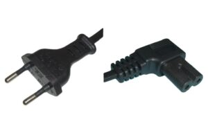 Euro Netzkabel 230V 05m, 2 polig, gewinkelt Steckertyp 26, Kabelende C7