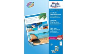 Avery Zweckform Premium Colour Laser Papier hochglänzend, A4, 200g. Inhalt: 100 Blatt,