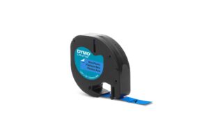 Dymo LetraTag Beschriftungsband, Plastik Blau, 12mm x 4m - für alle LetraTag Geräte