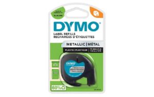 Dymo LetraTag Beschriftungsband, Metallic Silber, 12mm x 4m-für alle LetraTag Geräte