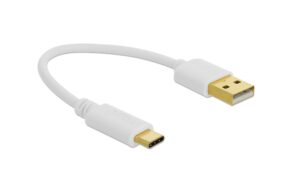 1278503 - Mediatech Delock USB Ladekabel Typ-A zu Type-C, 15cm Stecker zu Stecker, weiss