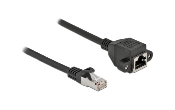 1278952 - Mediatech Delock Verlängerungskabel: S/FTP RJ45-RJ45 Stecker zu Buchse, Cat.6A, 50cm, schwarz kaufen Schweiz | Mediatech.ch