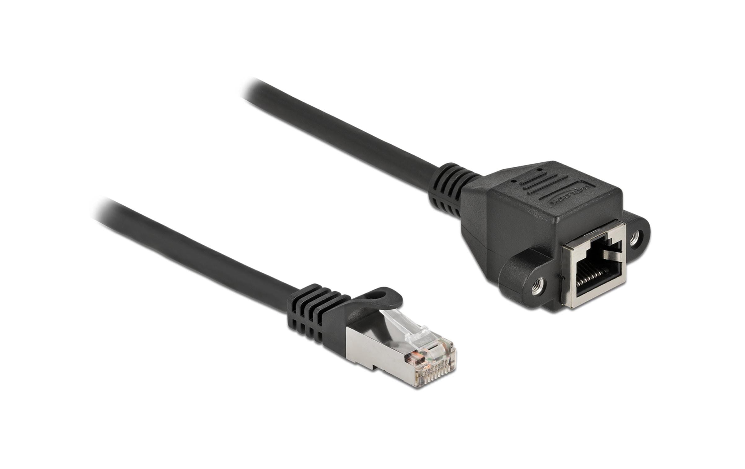 1278952 - Mediatech Delock Verlängerungskabel: S/FTP RJ45-RJ45 Stecker zu Buchse, Cat.6A, 50cm, schwarz kaufen Schweiz | Mediatech.ch