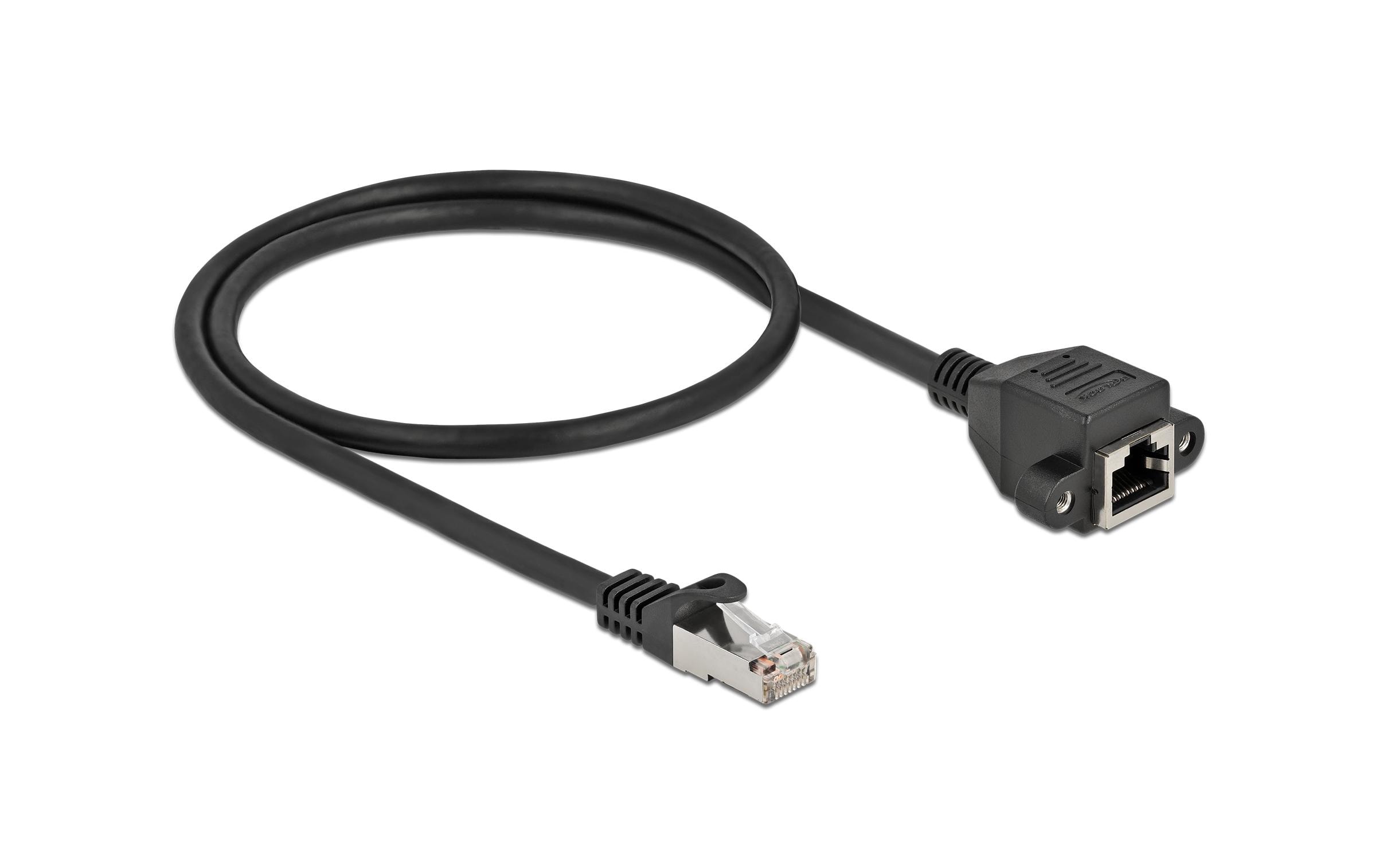 1278952_1 - Mediatech Delock Verlängerungskabel: S/FTP RJ45-RJ45 Stecker zu Buchse, Cat.6A, 50cm, schwarz