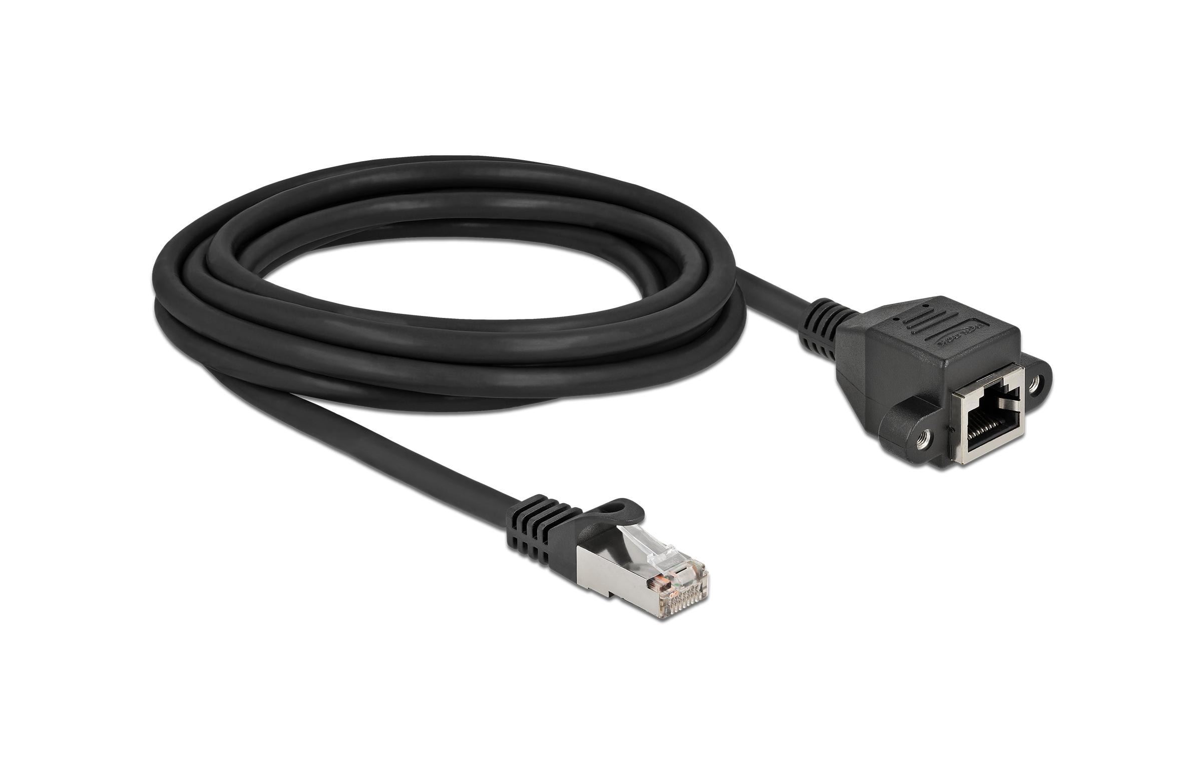1278954_1 - Mediatech Delock Verlängerungskabel: S/FTP RJ45-RJ45 Stecker zu Buchse, Cat.6A, 3m, schwarz