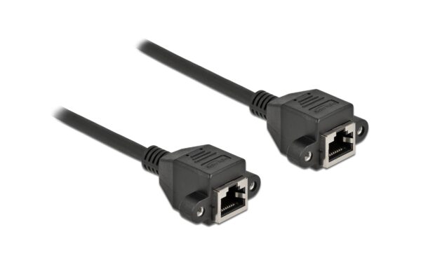 Delock Verlängerungskabel: S/FTP RJ45-RJ45 Buchse zu Buchse, Cat.6A, 1m, schwarz kaufen Schweiz | Mediatech.ch