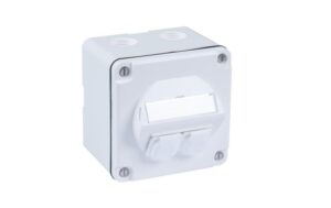 R + M AP DA-Anschlussdose Splash Line IP54 87x87 2 Port Cat 6A 8.1 weiss