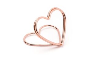 Partydeco Tischkartenhalter Herz rosegold, 2.5 cm, 10 Stück