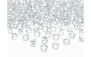 Partydeco Streudeko Konfetti Diamanten transparent, 1.2 cm, 100 Stück