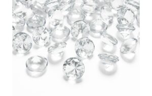 Partydeco Streudeko Konfetti Diamanten transparent, 2 cm, 10 Stück