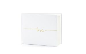 Partydeco Gästebuch Love weiss/gold, 24 x 18.5 cm, 22 Seiten