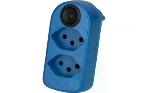 Max Hauri Mehrfachstecker maxADAPT 2xT13, drehbar Berührungsschutz, mit Schalter blau kaufen | Mediatech.ch