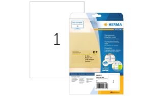 Herma Vielzwecketikette 4375 transp.- matt 25 Etiketten, 21x29.7 cm