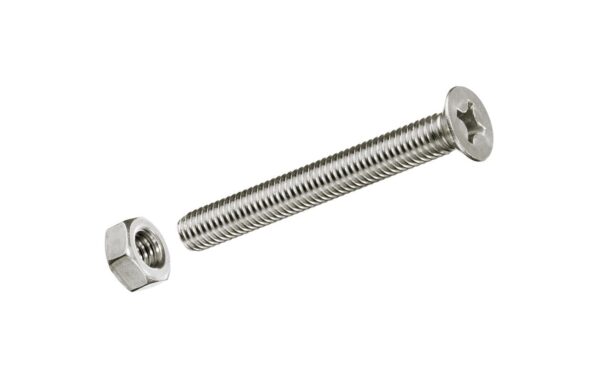 Krafter Gewindeschrauben Seko mit Muttern M 6x 80 mm DIN 965 A2 Edelstahl rf 2 ST