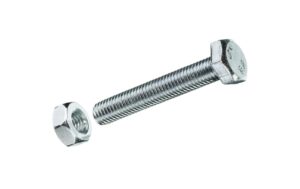 Krafter Sechskantschrauben mit Muttern M 6x 50 mm DIN 933 Stahl blau vz 4 ST