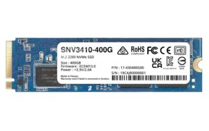 Synology SSD SNV3410-400G M.2 2280 400GB NVMe, Lesen: 3'000MB/s, Schreiben: 750MB/s