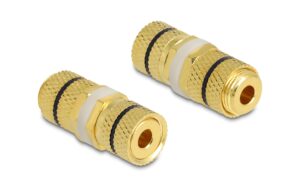 Delock Audio Adapter Polklemme/Polklemme zum Einbau, Farbring schwarz, Optik 1