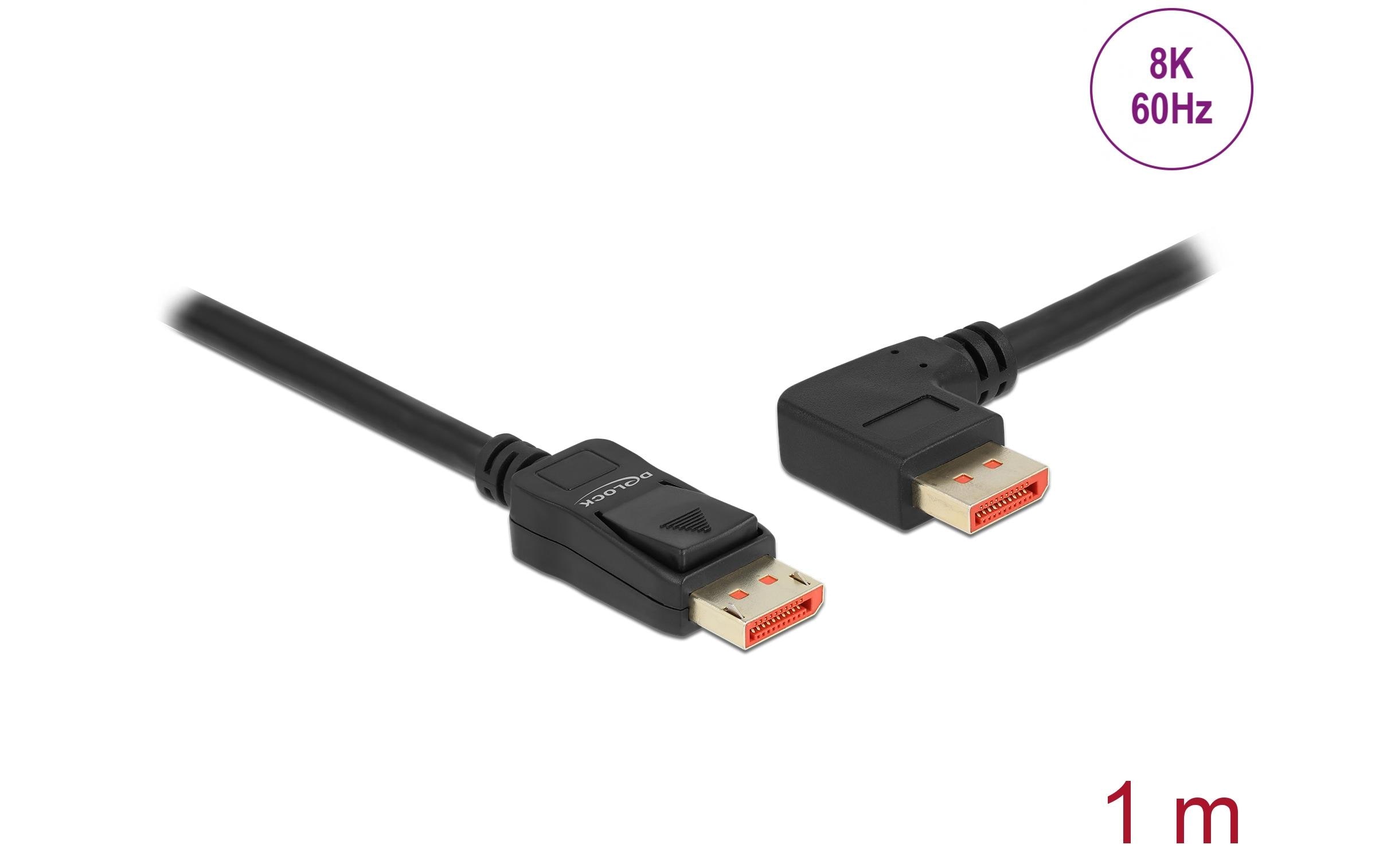 1295554_1 - Mediatech Delock DisplayPort Stecker/Stecker 90 Grad Links gewinkelt, 8k 60Hz, 1m