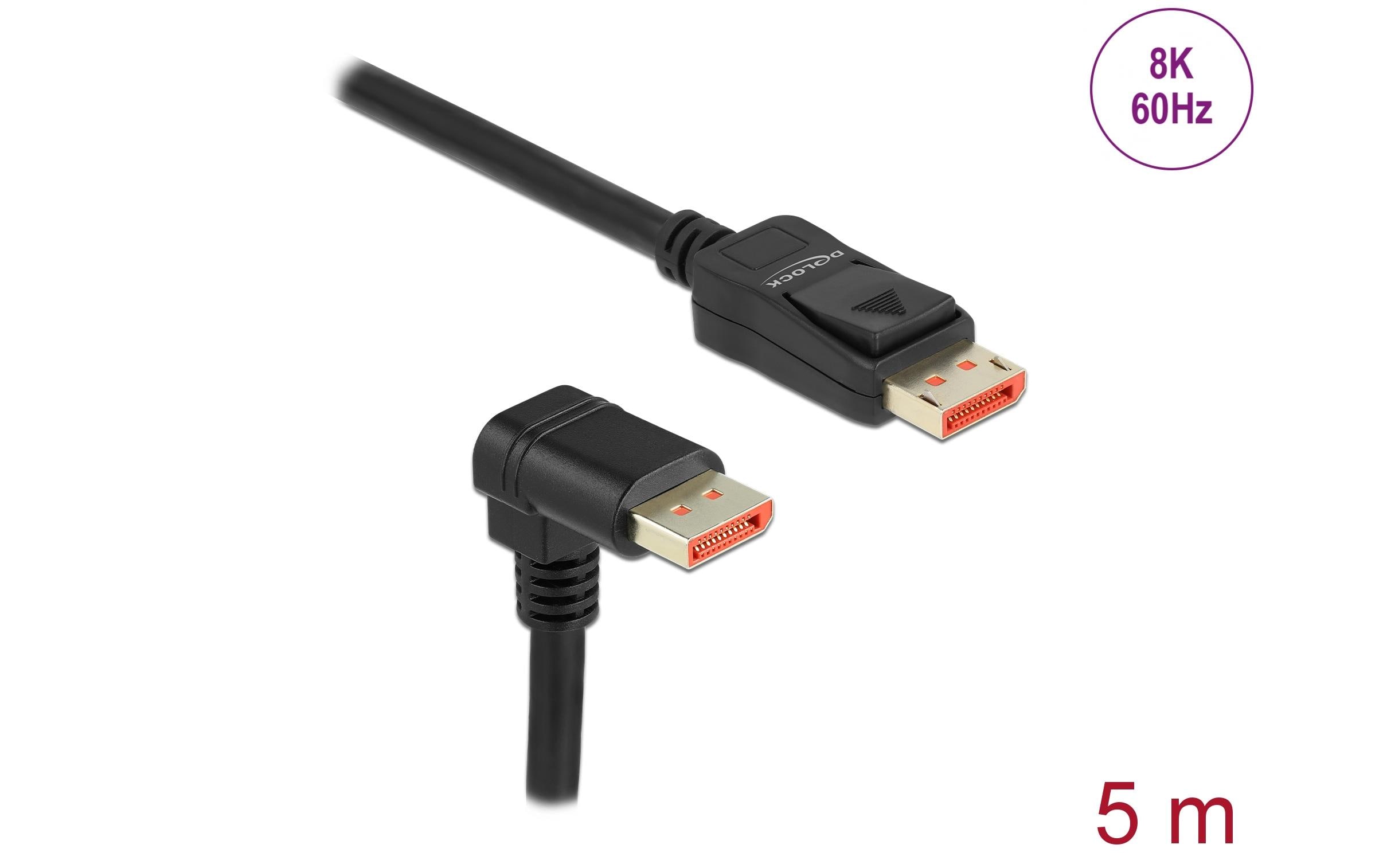 1295569_1 - Mediatech Delock DisplayPort Stecker/Stecker 90 Grad Rechts gewinkelt, 8k 60Hz, 5m