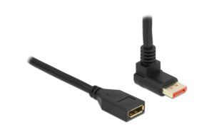 Delock DisplayPort Verlängerungskab 90 Grad Stecker/Buchse, Oben gewinkelt,8K 60Hz,1m