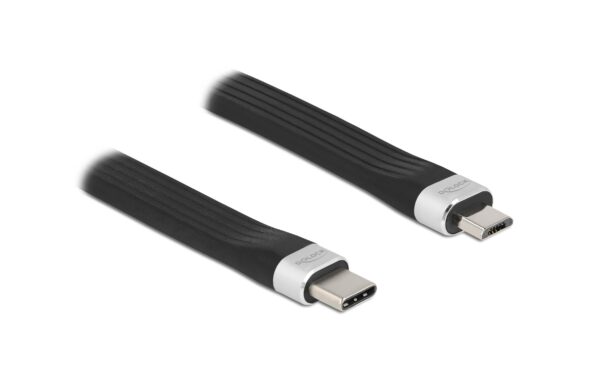 Delock USB2.0 FPC Flachbandkabel, 13.5cm USB C zu USB Micro-B, 480 Mbps, PD 3 A kaufen Schweiz | Mediatech.ch