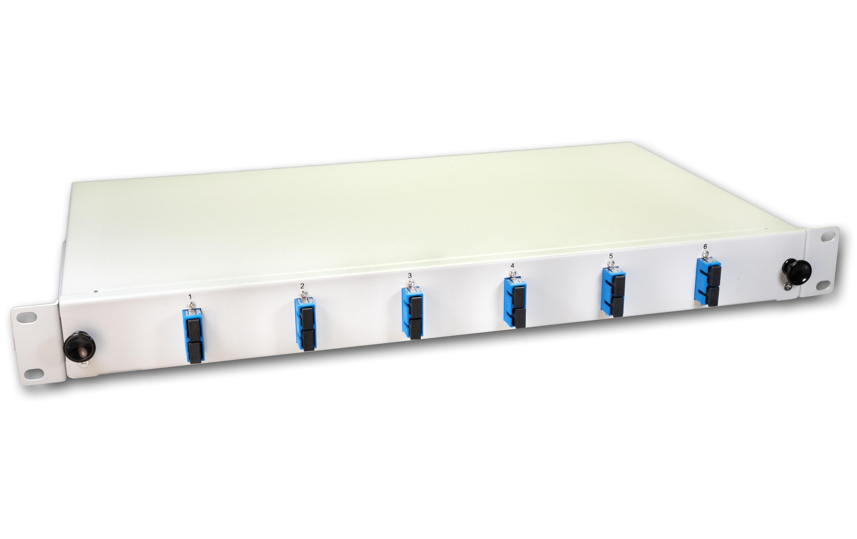 Lightwin 19 1HE Spleissbox, Singlemode,OS2 6x DSC SM Kupplung blau, 12xSC/UPC Pigtails