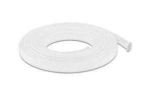 Delock Geflechtschlauch, 10mx12mm Dehnbar, hitzebeständig, Weiss