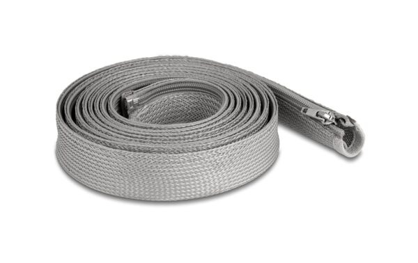 Delock Geflechtschlauch 3mx30mm Reissverschluss, hitzebeständig, Grau kaufen Schweiz | Mediatech.ch