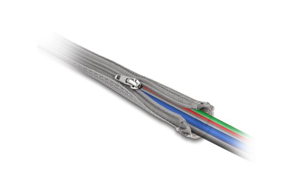 Delock Geflechtschlauch 3mx30mm Reissverschluss, hitzebeständig, Grau
