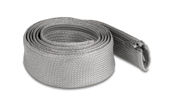 1301619 - Mediatech Delock Geflechtschlauch 2mx50mm Reissverschluss, hitzebeständig, Grau kaufen Schweiz | Mediatech.ch