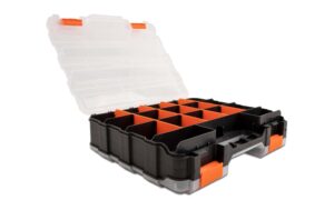 Delock Sortimentsbox mit 34 Fächern Orange/Schwarz, 320 x 270 x 80 mm