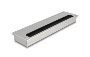 1306845 - Mediatech Delock Kabeldurchführung für Tischeinbau mit Bürste 300x80x28mm, silber kaufen Schweiz | Mediatech.ch