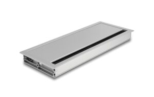 Delock Kabeldurchführung für Tischeinbau mit Bürste 300x120x28mm, silber kaufen Schweiz | Mediatech.ch