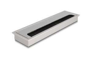 1306847 - Mediatech Delock Kabeldurchführung für Tischeinbau mit Bürste 280x80x28mm, silber kaufen Schweiz | Mediatech.ch