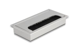 1306848 - Mediatech Delock Kabeldurchführung für Tischeinbau mit Bürste 160x80x28mm, silber kaufen Schweiz | Mediatech.ch