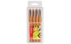 STABILO bionic worker medium Rollerball 4er Etui, Farbe: grün, rot, blau, schwarz,