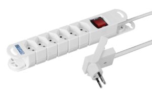 1309826 - Mediatech STEFFEN Steckerleiste VARIABL, 6xT13 Skate, 3m Kabel, weiss, flachstecker
