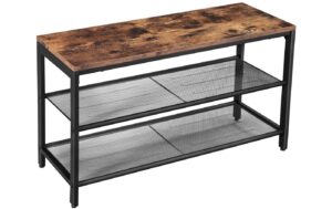 Vasagle Schuhgestell aus Holz und Eisen 80x30x44.5 cm,Traglast oben 90kg unten 5 kg