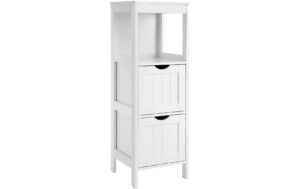 Vasagle Regal Landhausstil, Weiss MDF, 30x89x30 cm (BxHxT)
